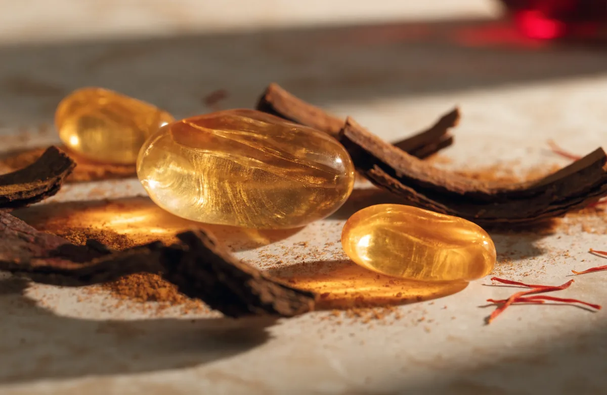Amber resin and warm spice